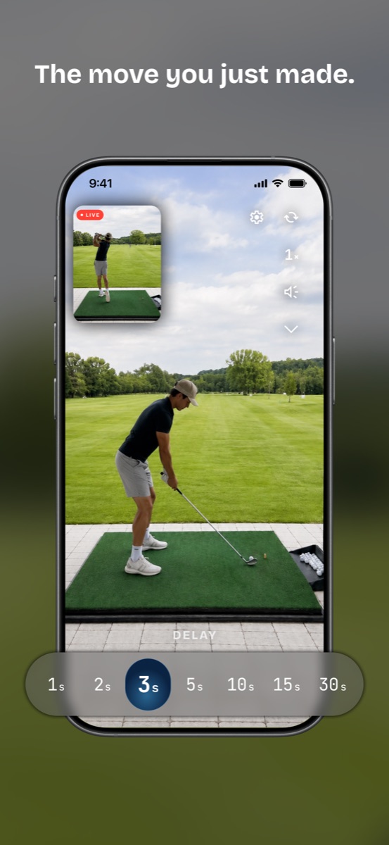 Reviewing a golf swing with delayed video